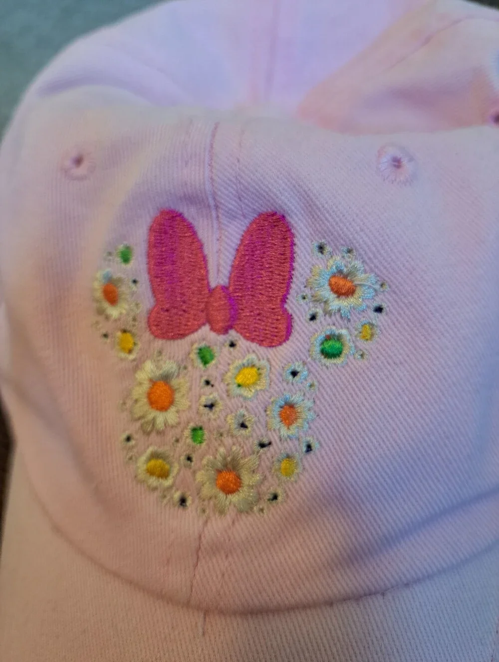 Disney Minnie Mouse Floral Embroidered Baseball Hat - NWOT